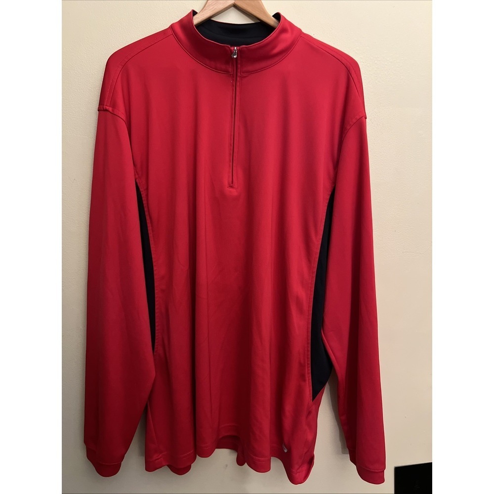 Bolle‎ Golf Mens XXL Red Thermal Quarter Zip Pullover Long Sleeve Shirt